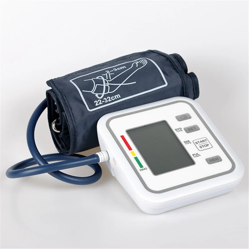 Upper Arm BP Monitor - Household Fully Automatic LCD Electronic Sphygmomanometer with Voice