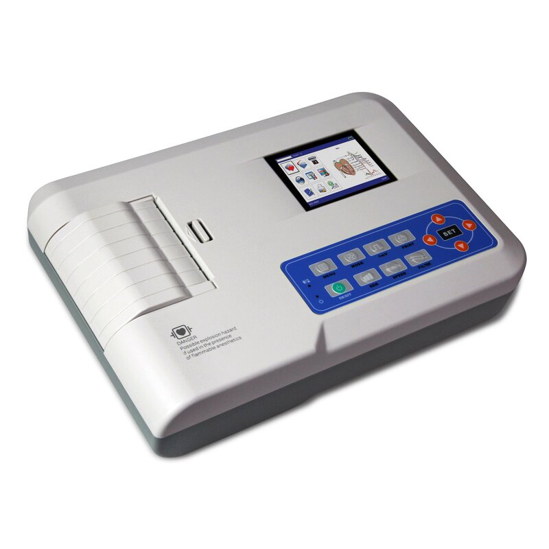 Veterinary ECG Monitor - 3-Channel 12-Lead Hospital Anesthesia Electrocardiograph Machine