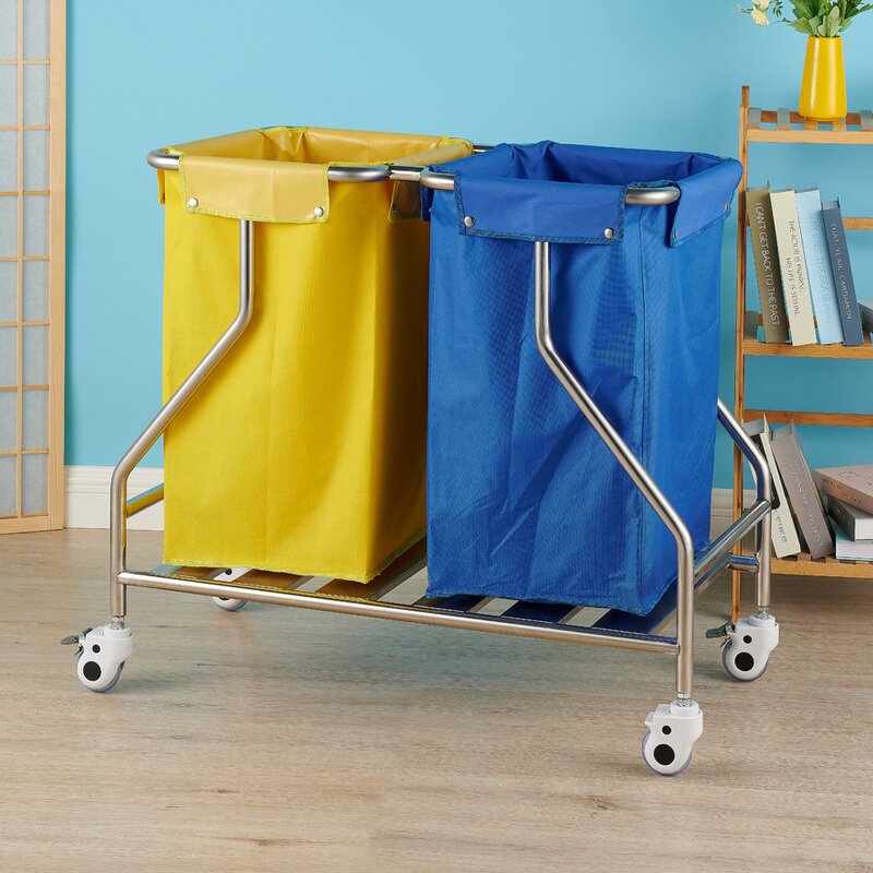 Medical Waste Cart - 201 304 Stainless Steel Hospital Contaminant Garbage Linen Cart