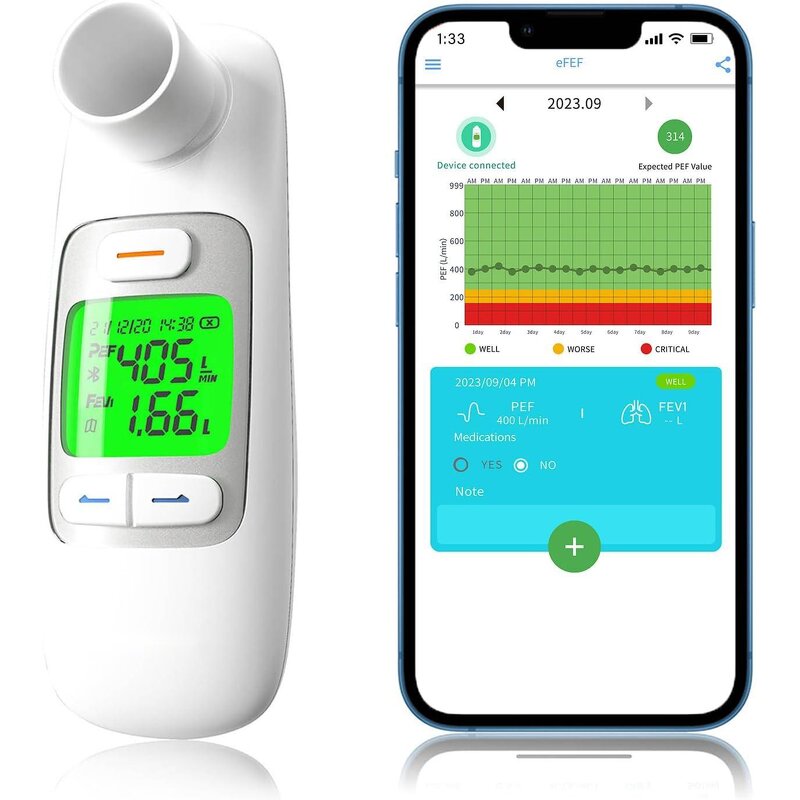 Spirometer - Blue Tooth Peak Flow Meter Telehealth Portable for Lungs