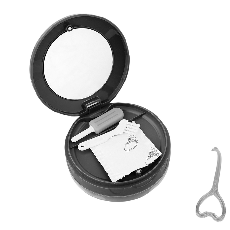 Denture Storage Box - Double Layer Leak-Proof Plastic for Orthodontic Braces Retainers