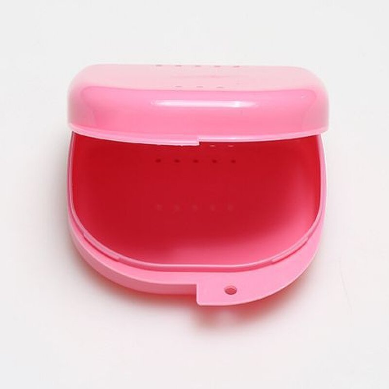 Denture Storage Box - Plastic Colorful Invisible Aligner Orthodontic Braces Retainer Case
