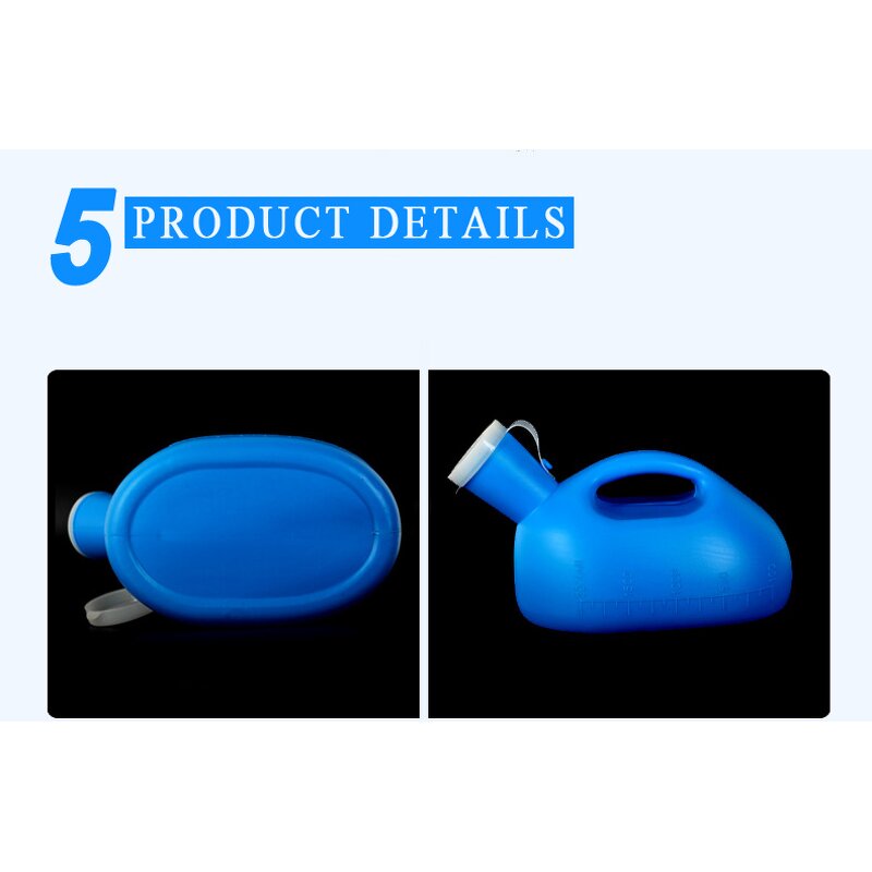 Urine Collector Bottle - Portable 2000ml Plastic Hospital Supply with Handle Cover