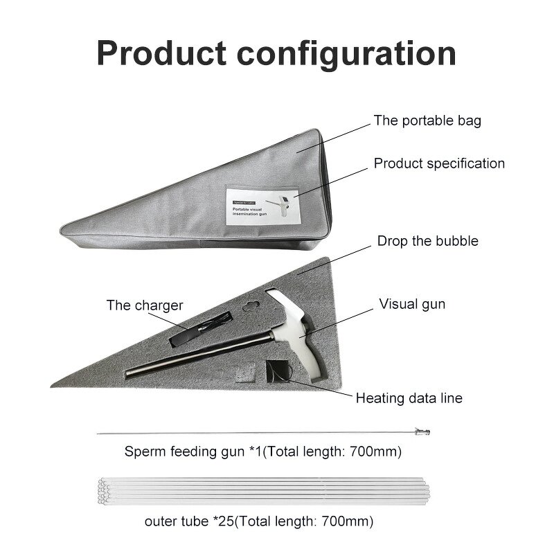 AI Gun for Cattle - High Quality Plastic 450mm Artificial Insemination with Camera Shunchang SC-440