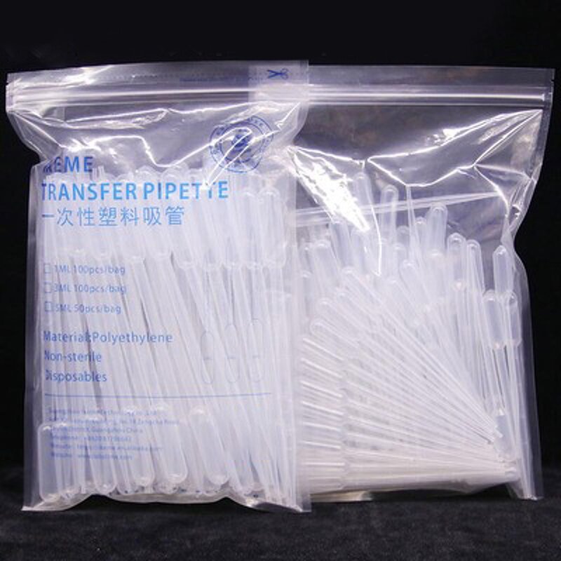 Transfer Pipettes - 100pcs/bag 3ml Laboratory Disposable Plastic Fine Tip Dropper