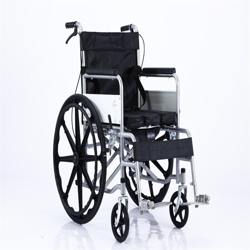 Foldable Wheelchair - Portable with Toilet for Senior Manual Shopping Cart Rehabilitation