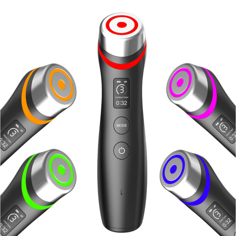 5-color Light Beauty Device - EMS Microcurrent Vibration Red Blue Pore Care Hand Held