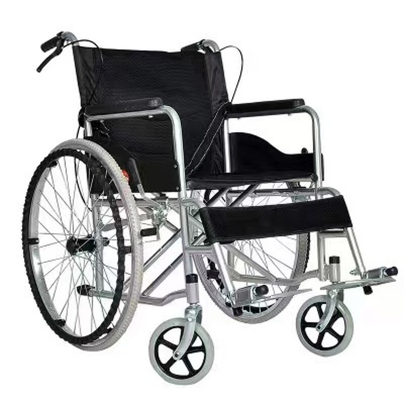 Foldable Wheelchair - Portable Aluminium Manual Thickened Steel Pipe Toilet Seats