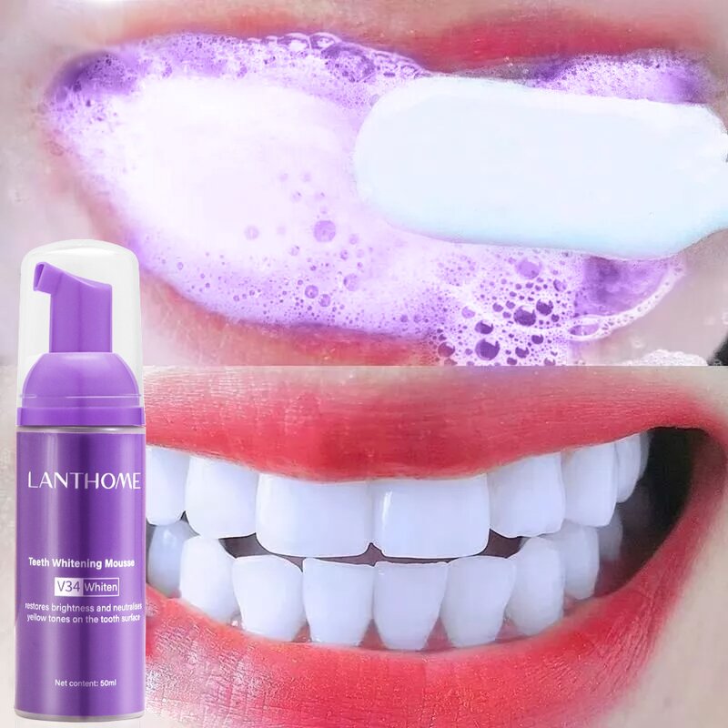 Teeth Whitening Mousse - Removes Smoke Stains Freshens Breath Yellow Teeth Care
