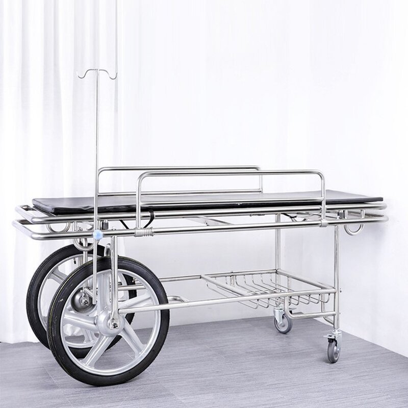 Ambulance Stretcher - Hospital Emergency Stainless Steel Trolley Patient Transfer Bed