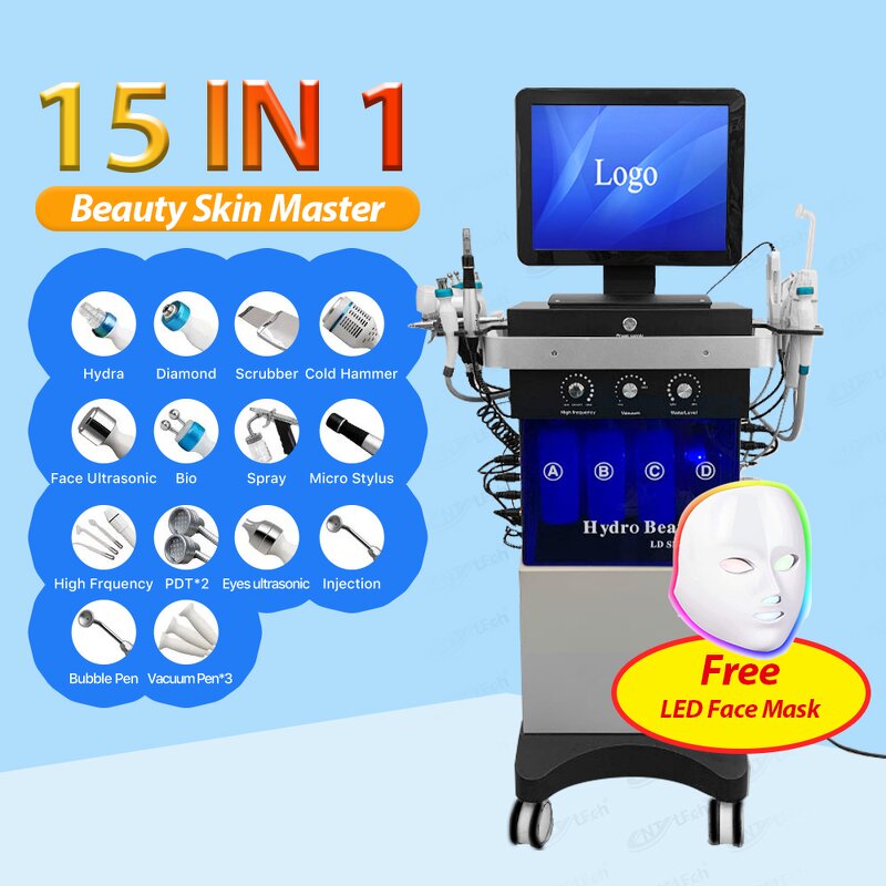 15 In1 Facial Machine - Spa Hydra Care Microdermabrasion Aqua Peel Cleaning