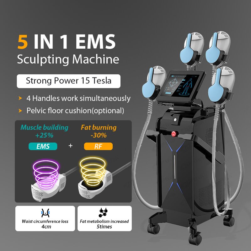 EMS RF Slimming Machine - UNT 4 Handles Neo RF Fat Burning Muscle Stimulator