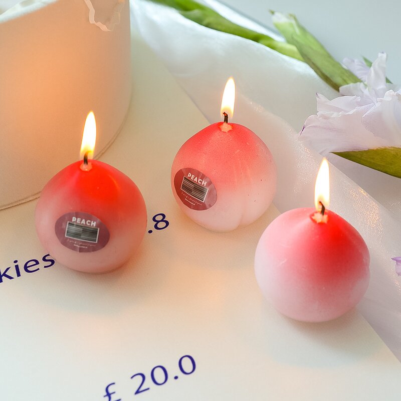 Candle Manufacturer - Peach Shape Scented Handmade Soy Wax Pillar for Home Decoration