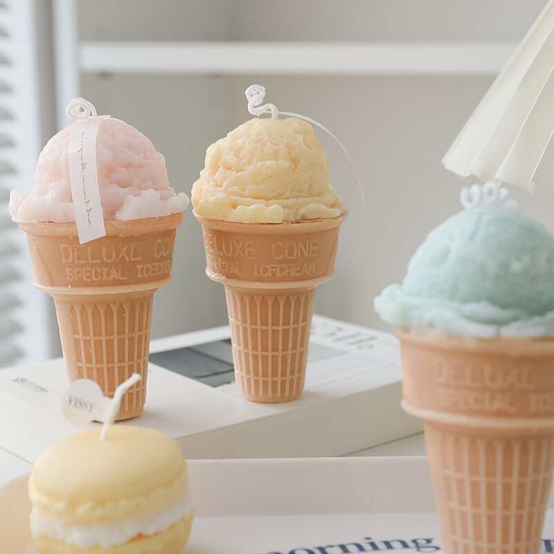Candle Manufacturer - Ice Cream Cone Shape Creative DIY Aromatherapy with Hand Gifts