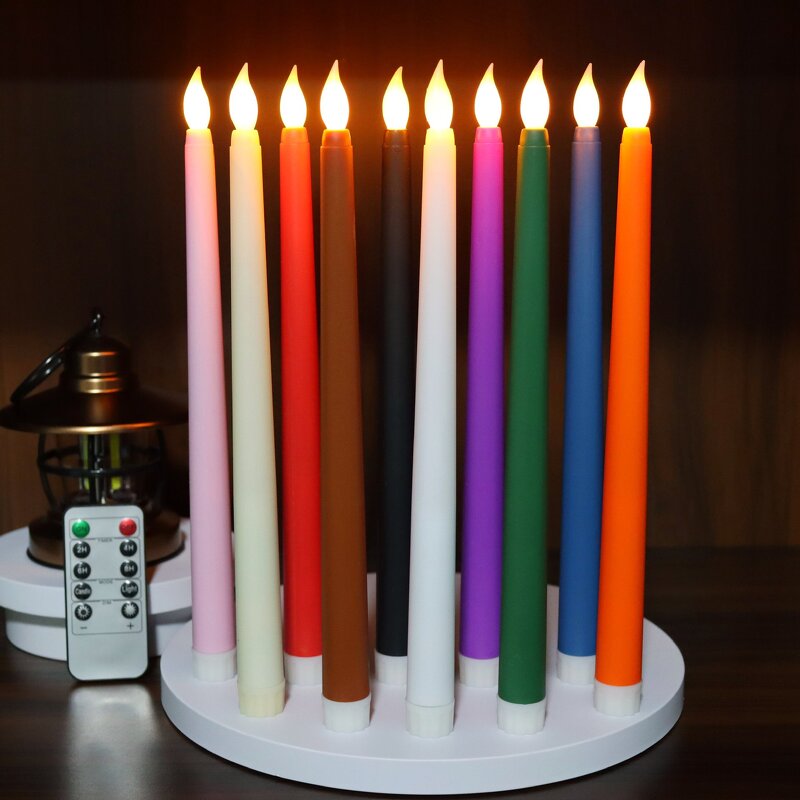 LED Candle Manufacturer - Colorful 3D Flameless Battery Operated Remote Control Taper Flickering