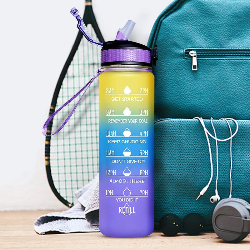 Water Cup Manufacturer - Plastic Tritan Sports 1L Large Capacity Straw Portable