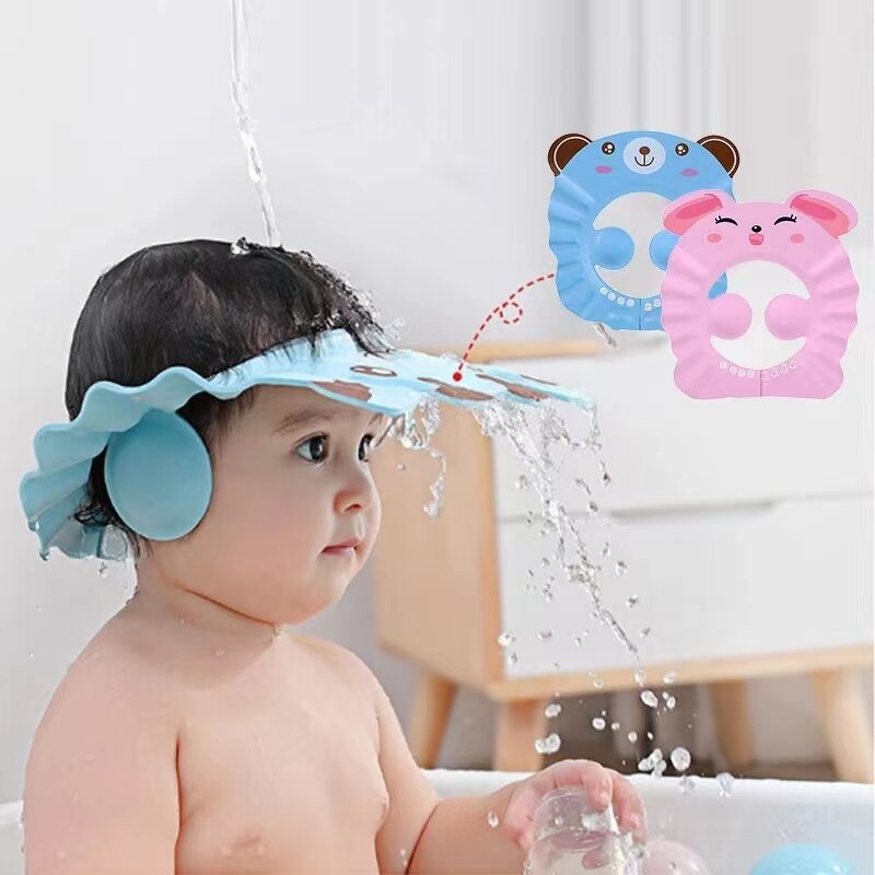 Shower Cap Manufacturer - Babies Adjustable Hair Wash Hat for Kids Ear Protection Safe Plastic