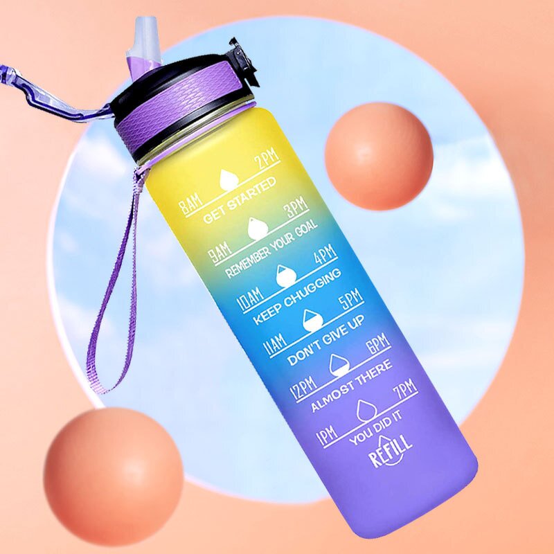 Water Cup Manufacturer - Plastic Tritan Sports 1L Large Capacity Straw Portable