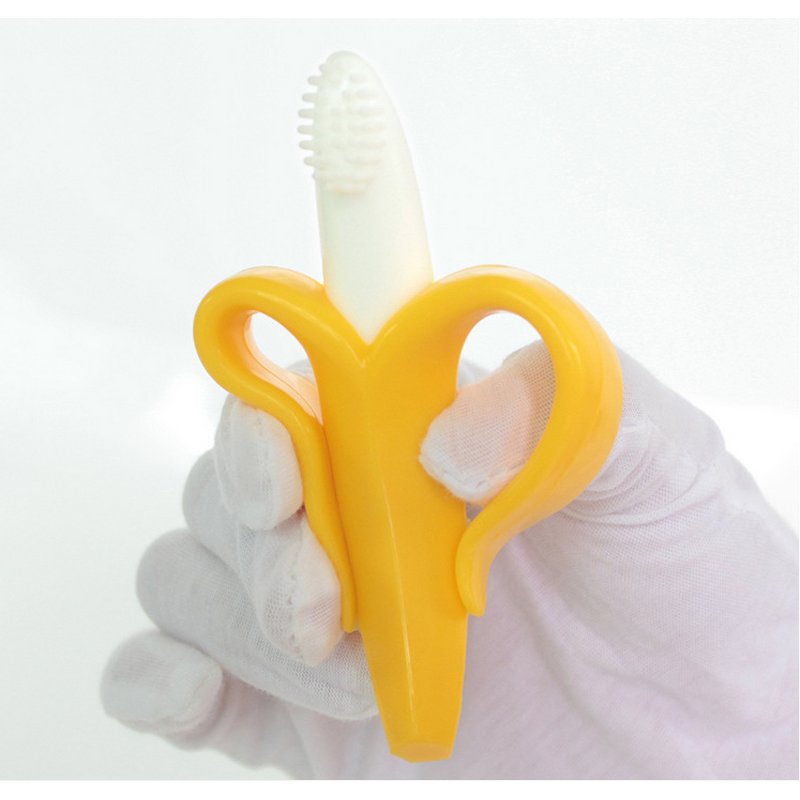 Chew Toy Manufacturer - New Arrival Banana Shaped Silicone Sensory Baby Toothbrush
