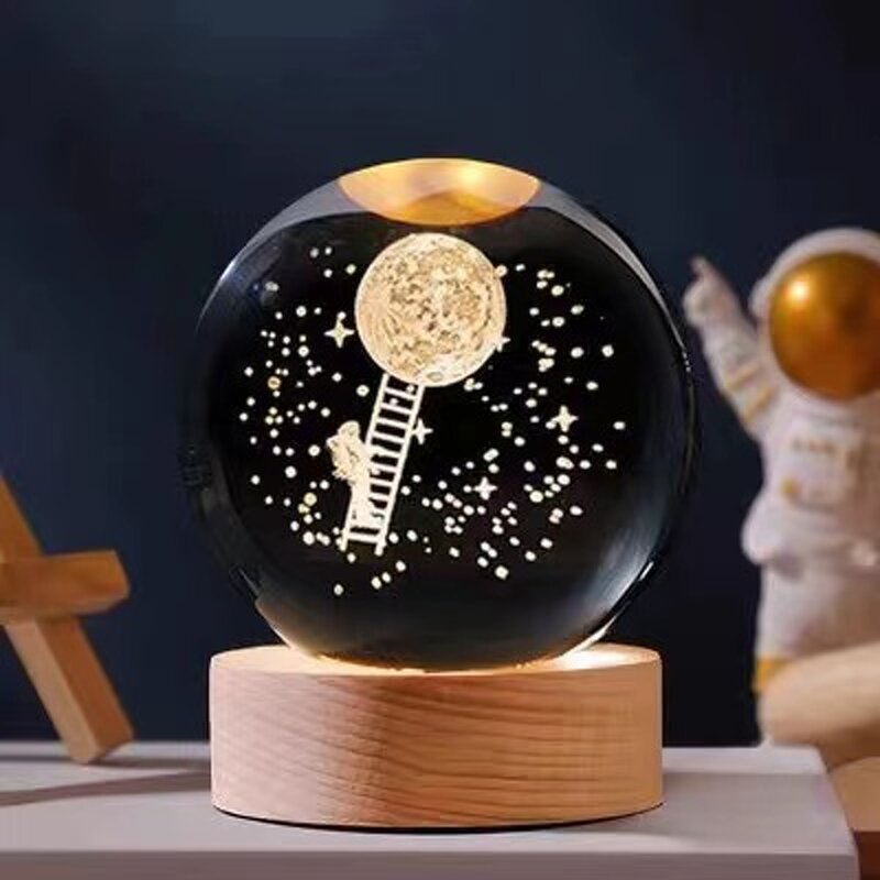 Night Light Manufacturer - 3D Galaxy Crystal Ball Solar System Planet LED Luminous
