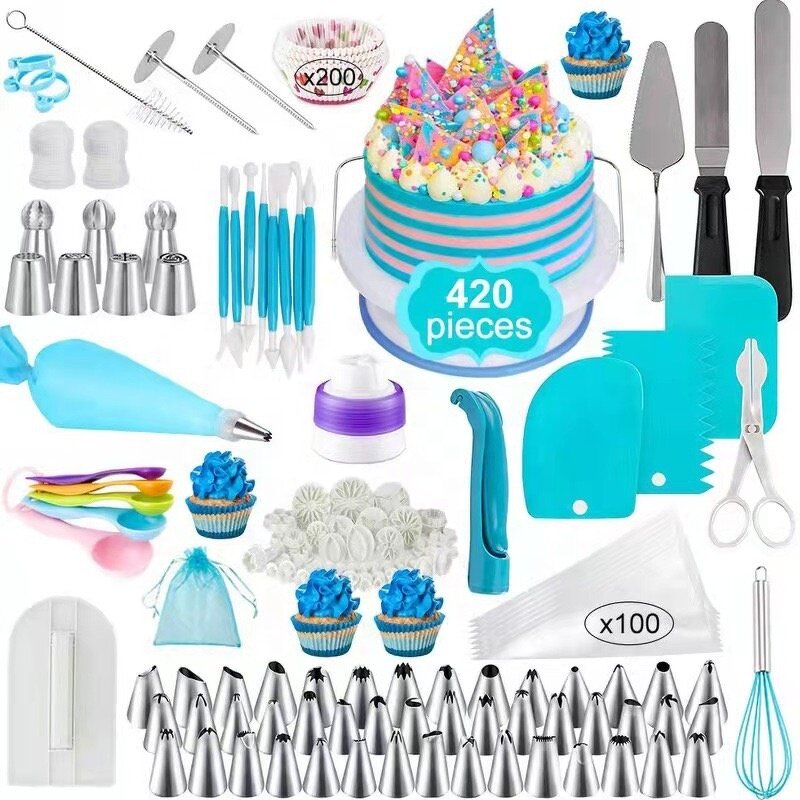 Cake Turntable Set Manufacturer - Rotating with Piping Tips & DIY Baking Tools