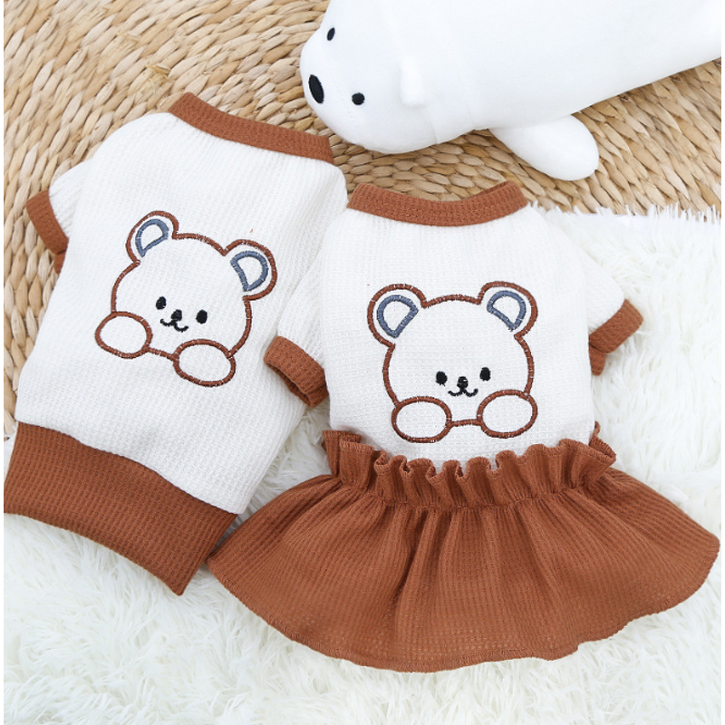 Pet Clothes Manufacturer - Bottoming Shirts Couples Cat Skirts T-Shirts for Teddy Dogs