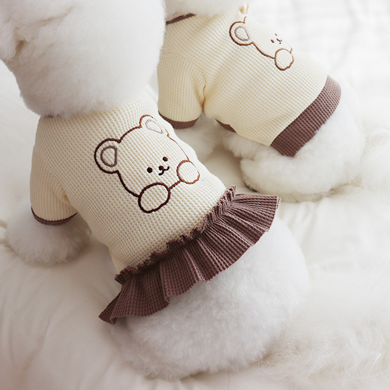 Pet Clothes Manufacturer - Bottoming Shirts Couples Cat Skirts T-Shirts for Teddy Dogs