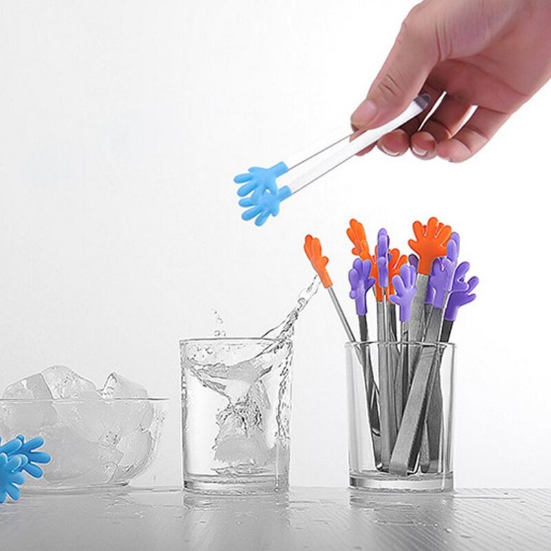 Kitchen Tongs Manufacturer - Mini Creative Hand-Shaped Silicone Stainless Steel Food Clip