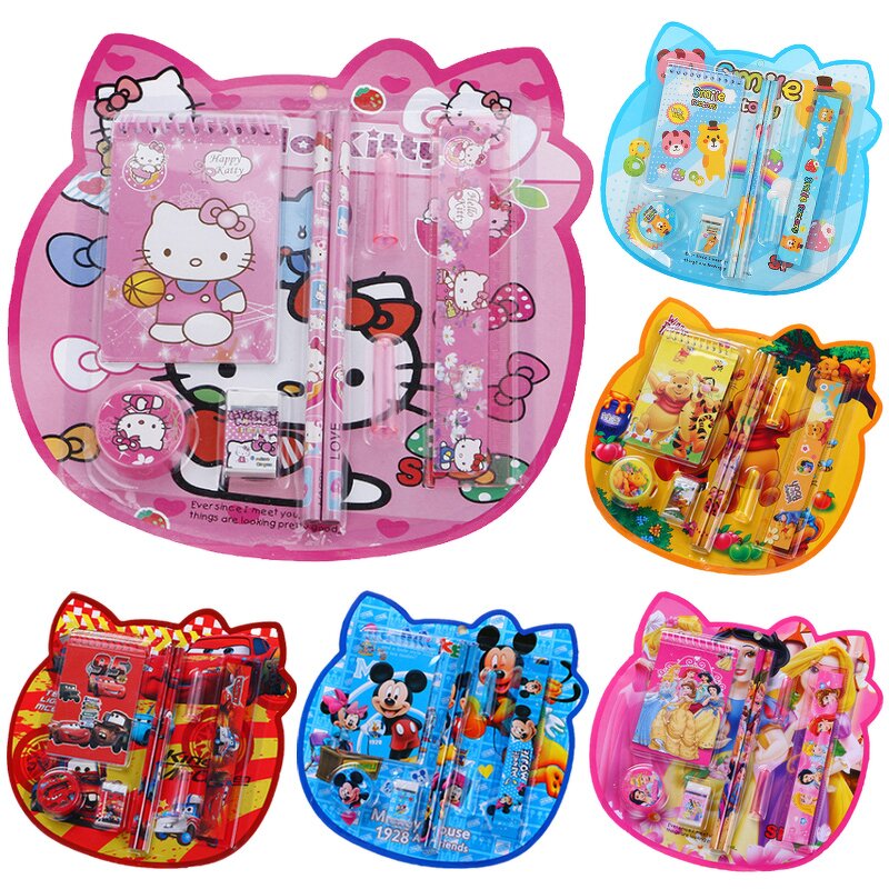 Stationery Set Manufacturer - Hot Sale School 8Pcs All-In-One Kawaii Cartoon