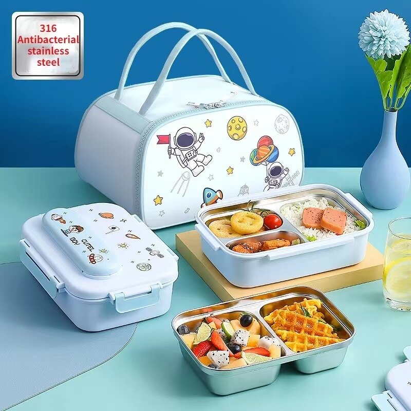 Thermos Lunch Box Manufacturer - 316 Stainless Steel Cute Cartoon Microwave Bento for Kids