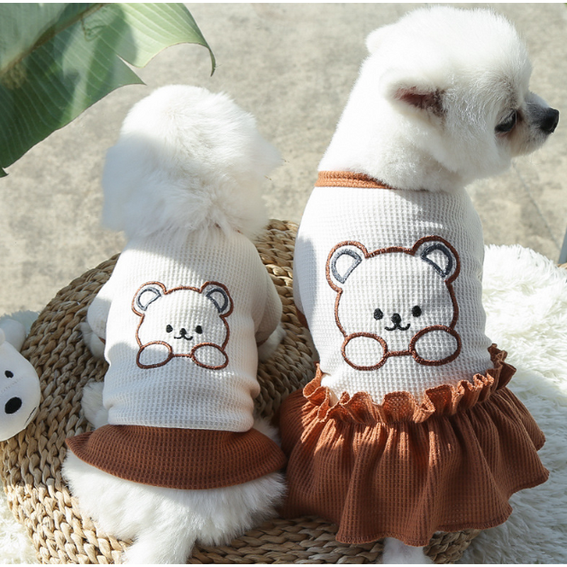 Pet Clothes Manufacturer - Bottoming Shirts Couples Cat Skirts T-Shirts for Teddy Dogs