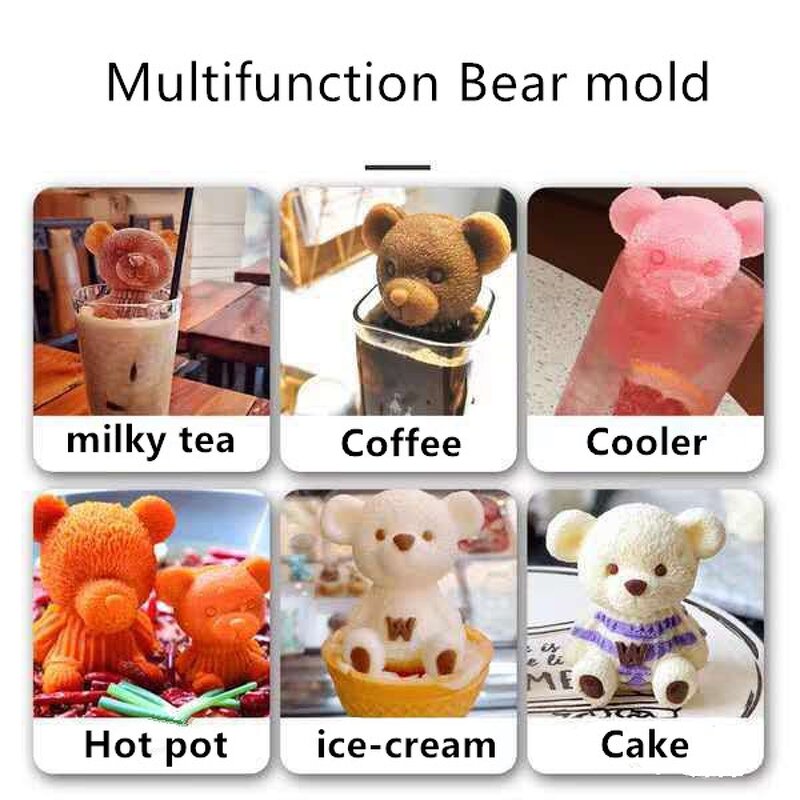 Silicone Mold Manufacturer - Custom DIY Teddy Bear 3D Animal-Shaped for Ice Cubes