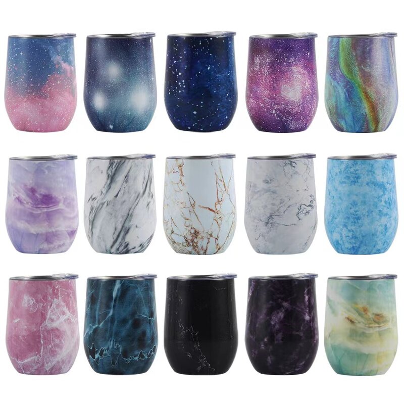 Wine Tumbler Manufacturer - Wholesale 350ml 12oz Stainless Steel Straight Glitter with Lid