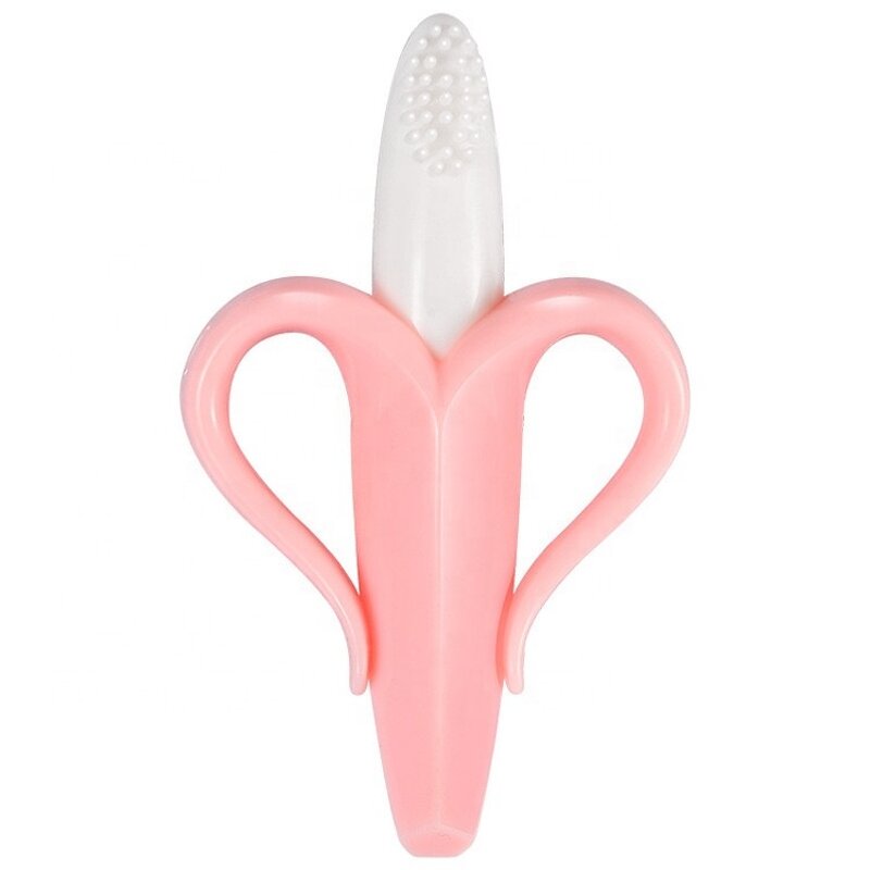 Chew Toy Manufacturer - New Arrival Banana Shaped Silicone Sensory Baby Toothbrush