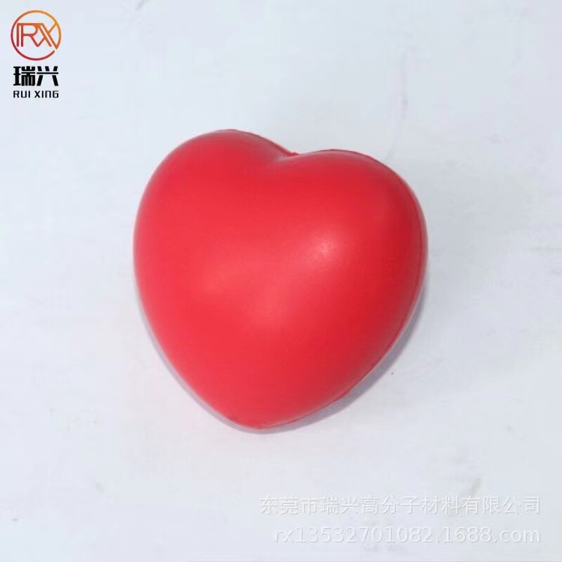 Stress Toy Manufacturer - 7cm Wholesale Customer LOGO High Resilience Foam Love Heart Shape Red