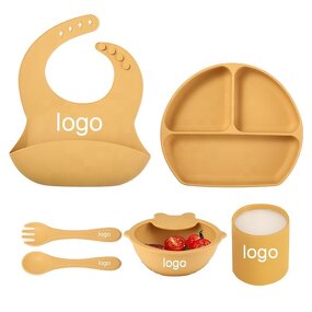 Dining Set Manufacturer - Eco Friendly Bpa Free Baby Bowl Spoon Set & Feeding Bib