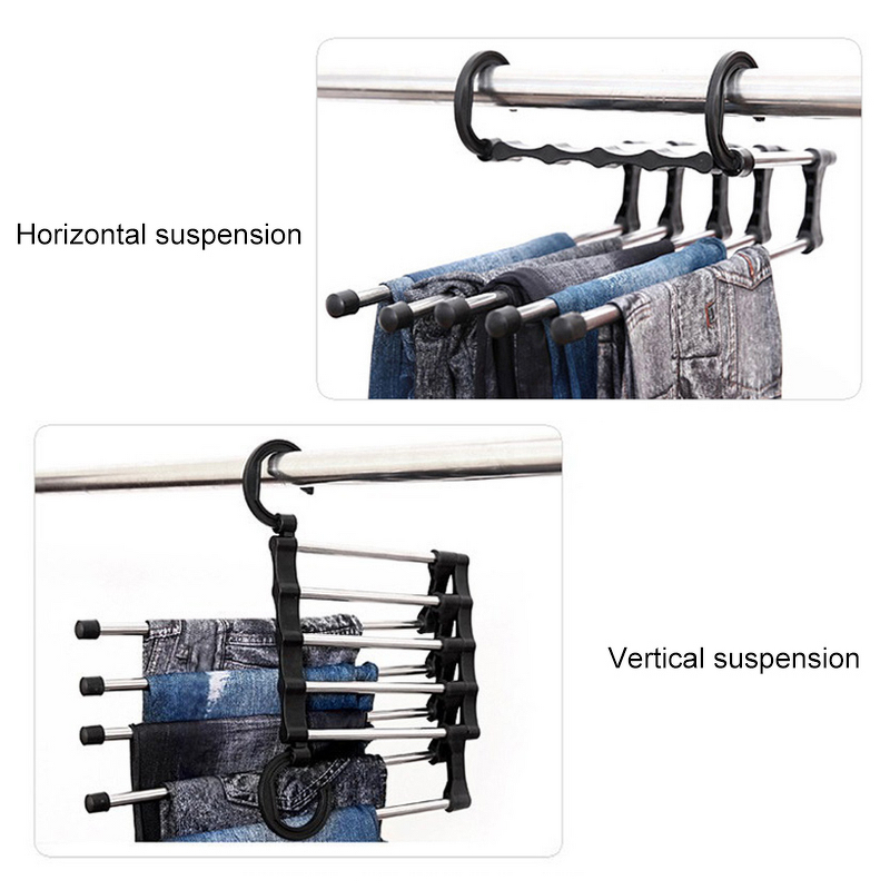 Clothes Hanger Manufacturer - Hot Sales Skirt Multi-functional 5 in 1 Trouser Storage Rack