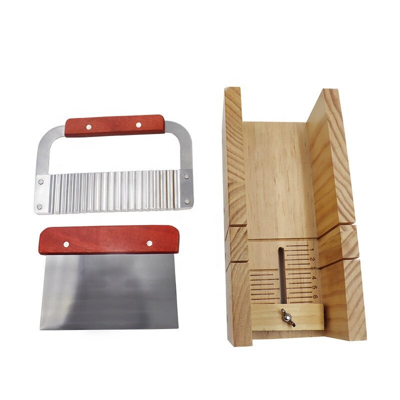 Silicone Mold Set Manufacturer - Rectangular with Wooden Box for Soap & Bread Cutting