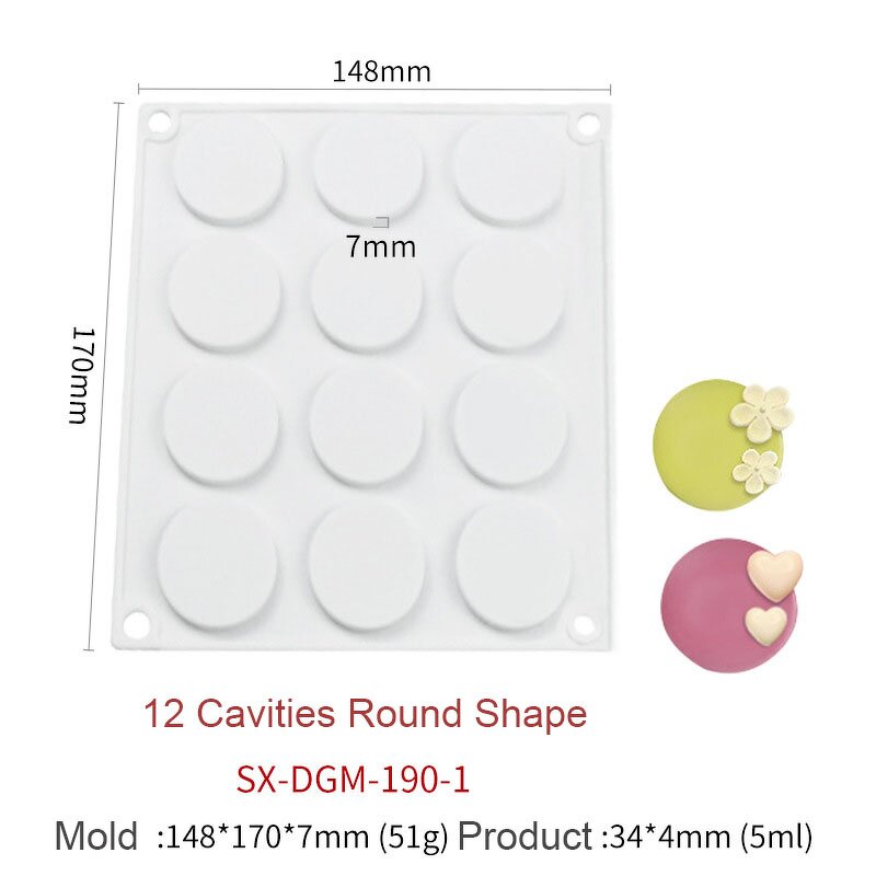 Silicone Mold Manufacturer - 24-Cavity Round for French Dessert Pastry & Cake