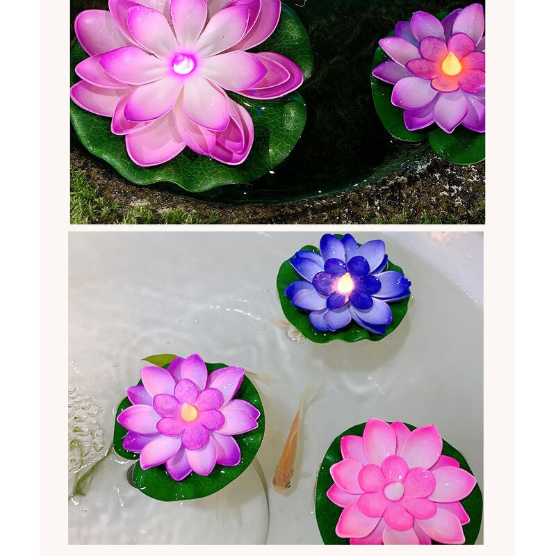 LED Light Flower Manufacturer - Custom Wholesale Artificial Battery Operated Floating Lotus for Pool
