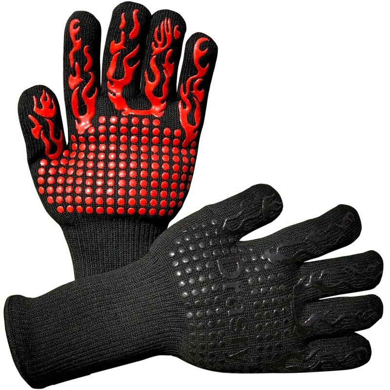 BBQ Gloves Manufacturer - Insulated Oven Heat Resistant Silicone for Kitchen Cooking
