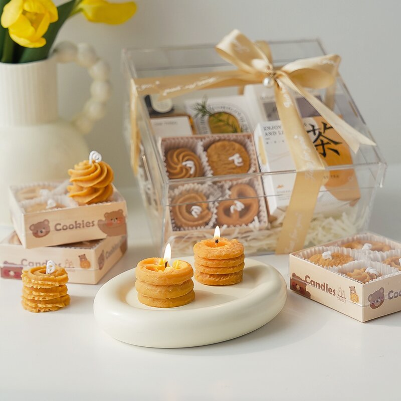 Candle Set Manufacturer - 4pcs Set Cookies Biscuit Shaped Scented Aromatherapy Home Decoration