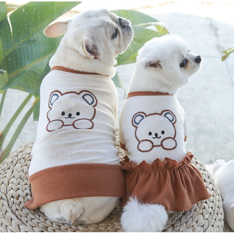 Pet Clothes Manufacturer - Bottoming Shirts Couples Cat Skirts T-Shirts for Teddy Dogs
