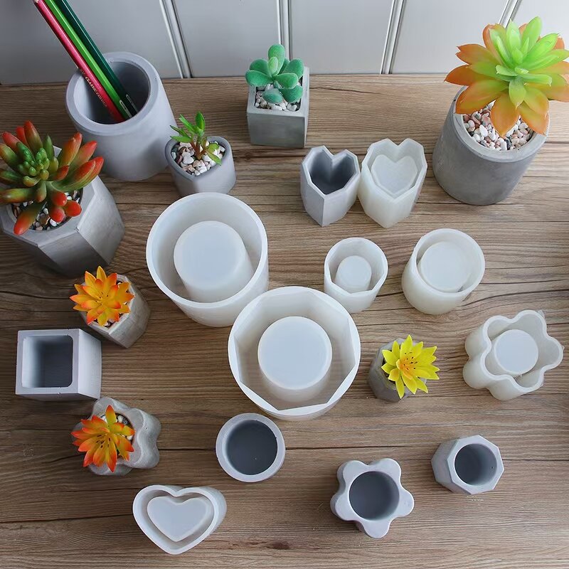 Cement Mold Manufacturer - DIY Clay Succulent Plant Vase Octagon Shape Ashtray