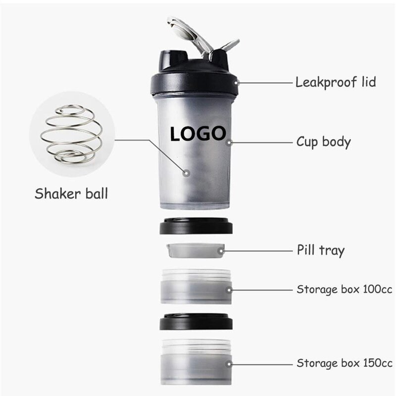 Shaker Bottle Manufacturer - New Design Leakproof Custom Logo Sports for Protein Powder