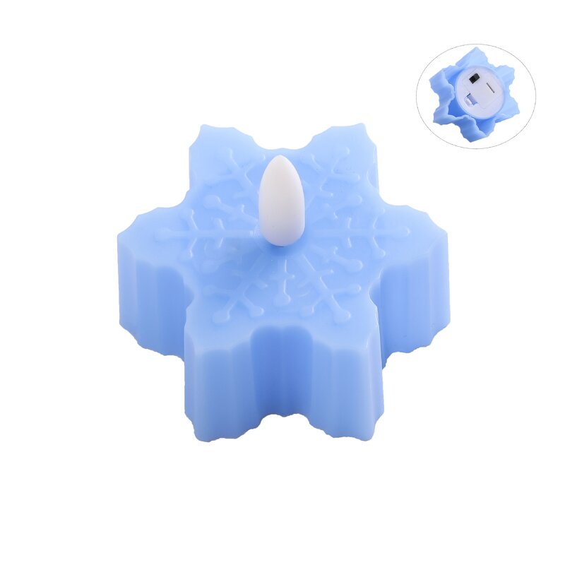 LED Candle Manufacturer - Creative PP White Flicker Wick 3D Snowflake Shape Flameless Pillar