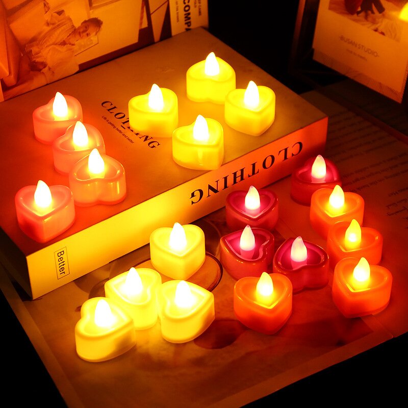 LED Candle Light Manufacturer - Colorful Flameless Heart Shaped Sweet Romantic for Party