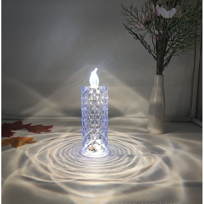 LED Candle Light Manufacturer - Romantic Rose Pattern Flameless with Refraction Halo Projection
