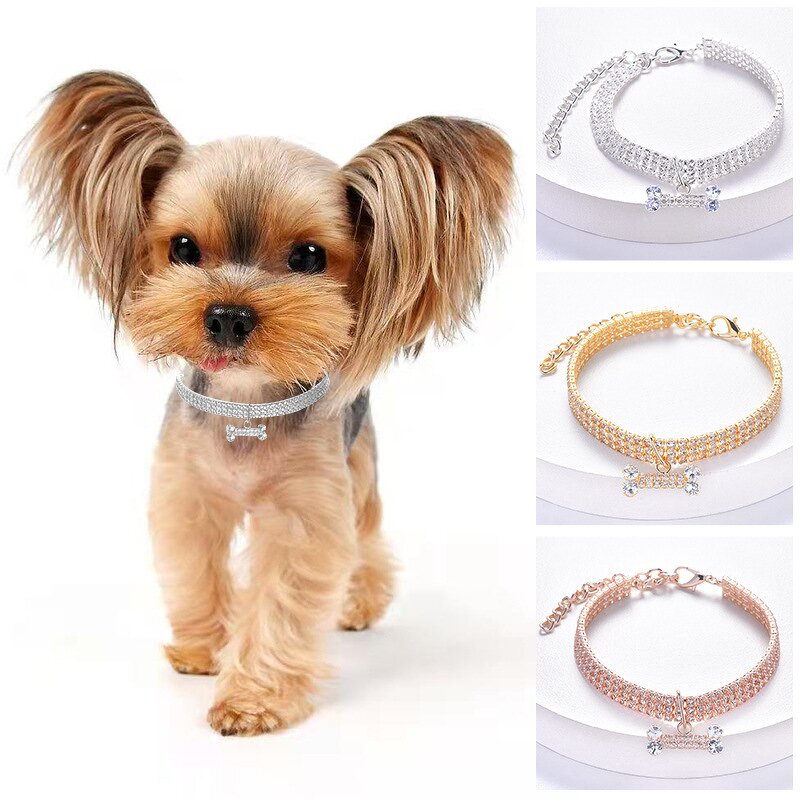 Dog Necklace Manufacturer - Custom High Quality Fashion Luxury Zircon Bone