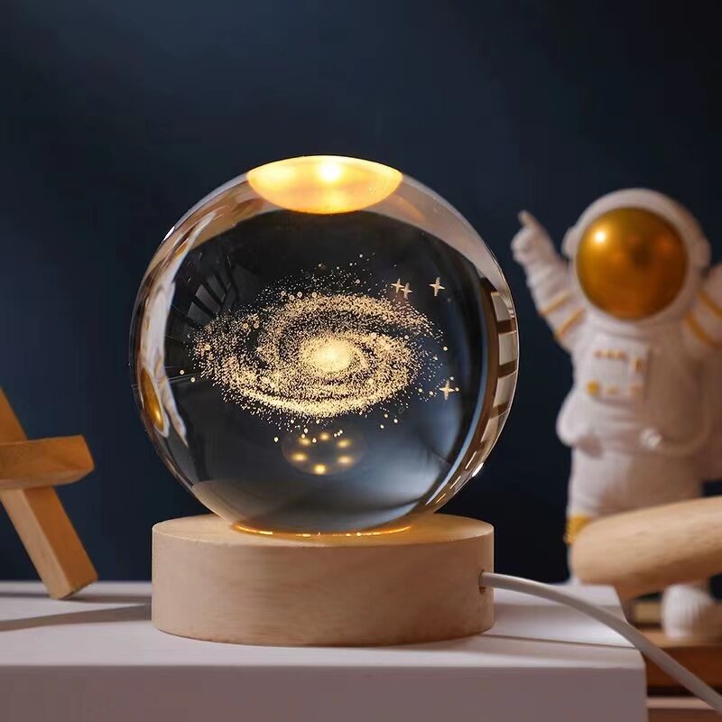 Night Light Manufacturer - 3D Galaxy Crystal Ball Solar System Planet LED Luminous